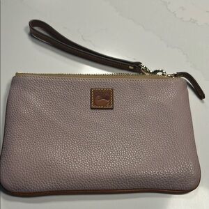 Dooney & Bourke Lavender/Mauve Pebled Leather Wristlet